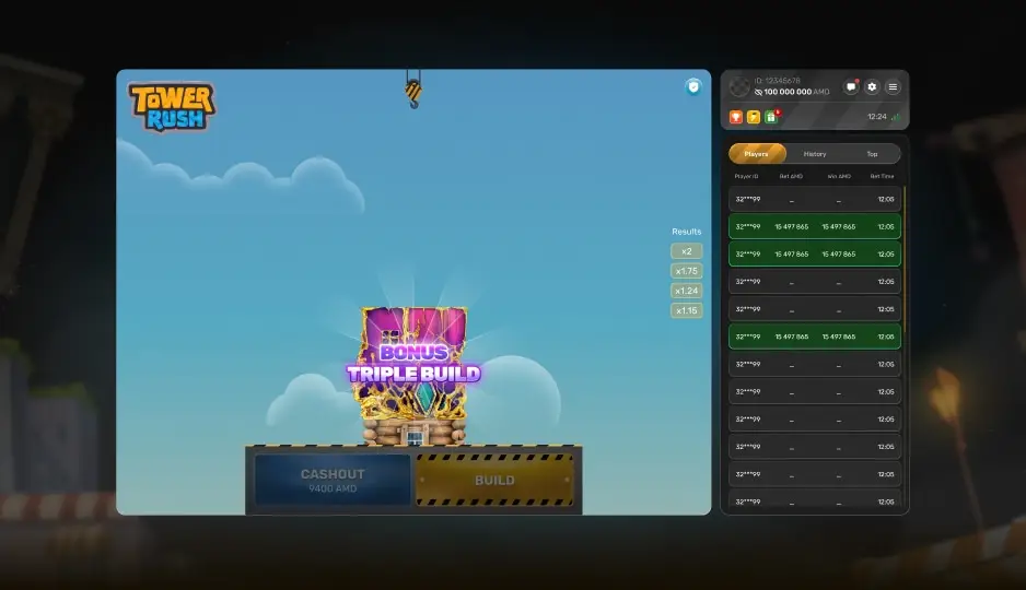 Juego Tower Rush para ganar dinero real